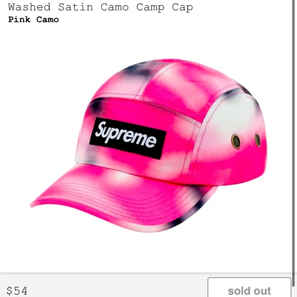 Supreme washed satin camp cap Pink colorway